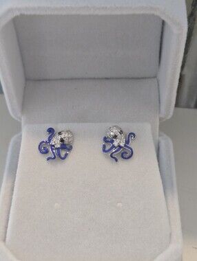 Octopus Moissanite 925 Sterling Silver 1 ctw earrings